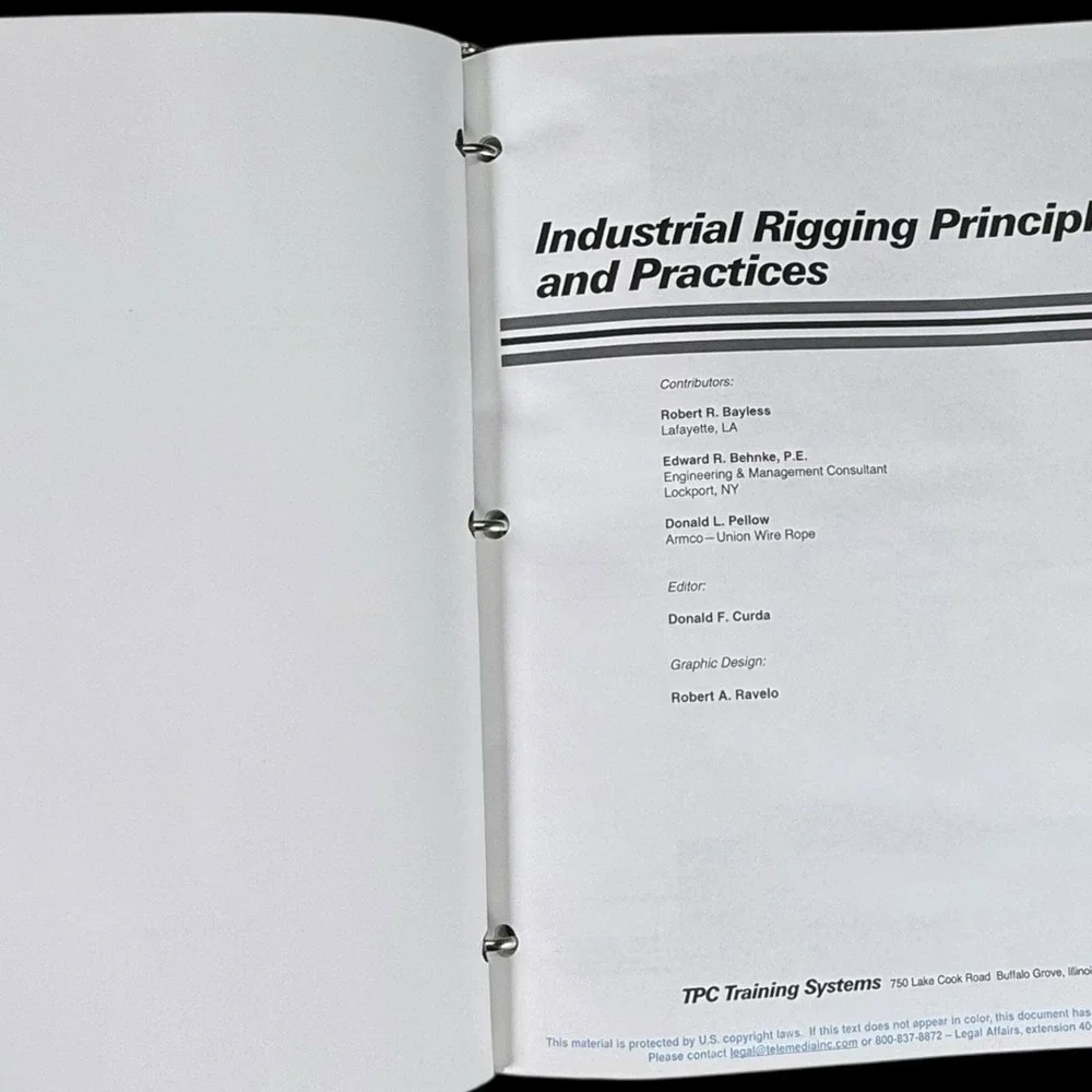 TPC Training Manual Industrial Rigging Principles & Practices #318 2001‎